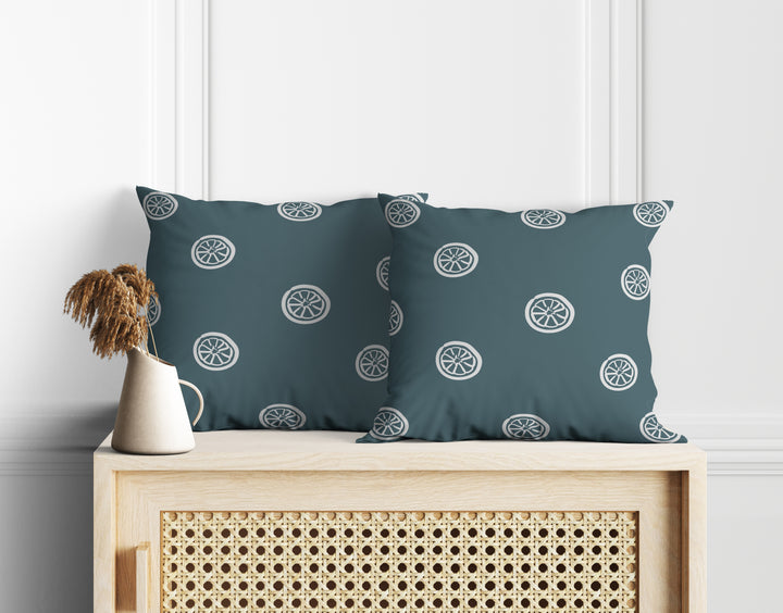 Teal Orbit Print Cushion Cover Set of 2