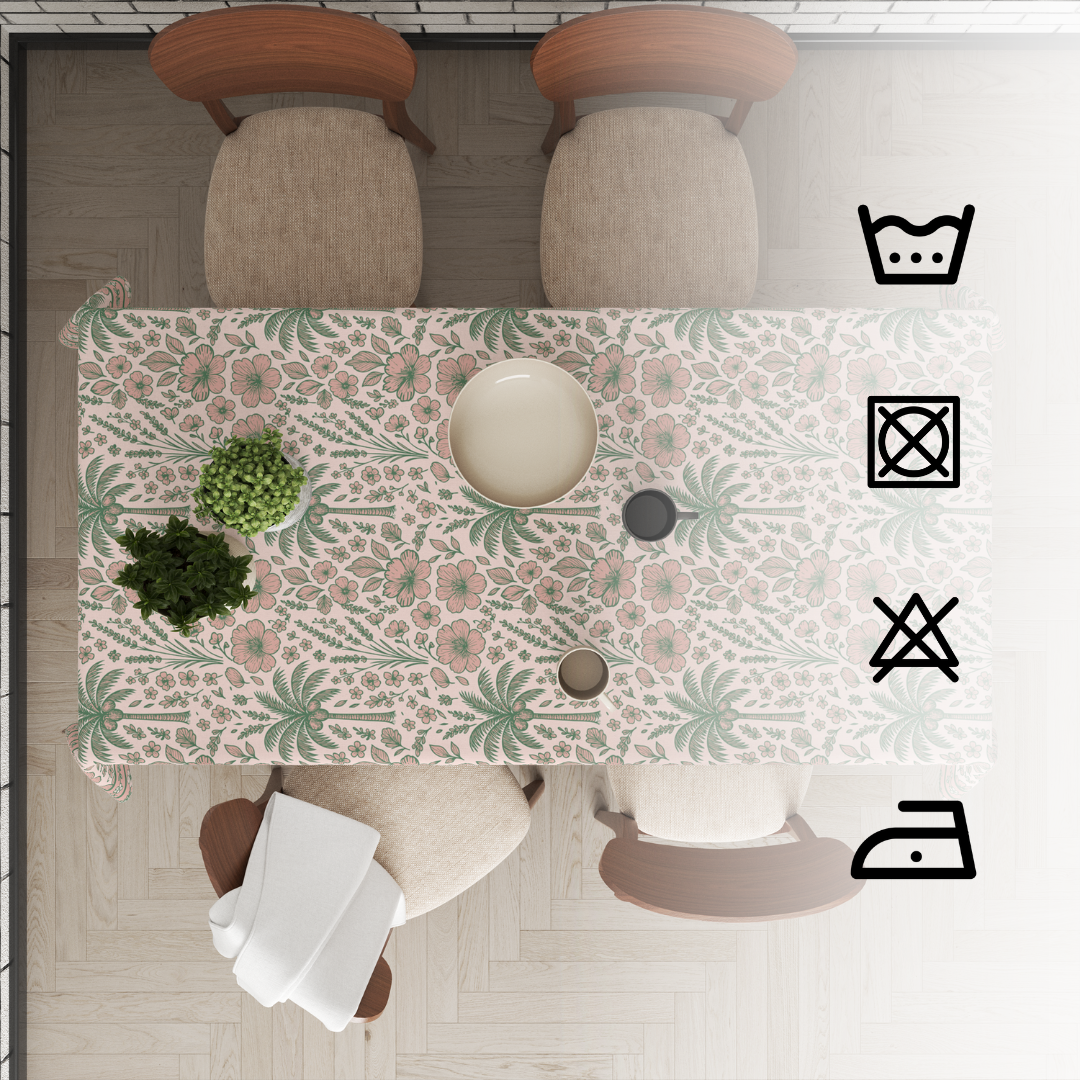 Sea Vacay Table Cloth for 8 Seater Dining Table | Digital Print