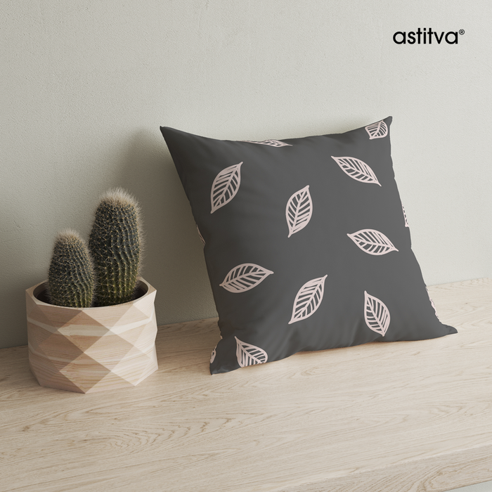 Shaded Leaves Grey Cushion Cover Set of 2