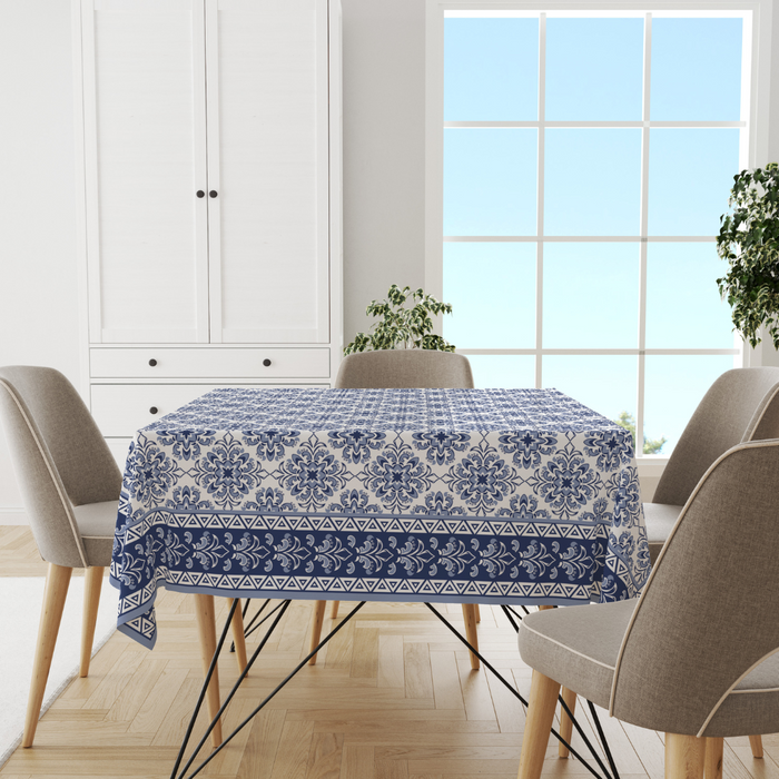 Turkish Blue| Premium Quality | Table Cloth | Dining Table Cloth image 1