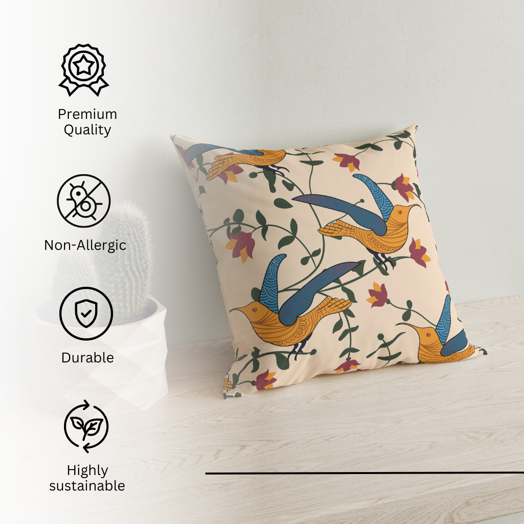 Earthy Song Bird Cushion Cover Set of 2