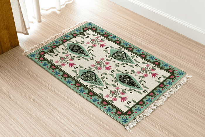 Vibrant Vintage Dhurrie Carpet Rugs Floor Mat for Living Area and Bedroom 2x3 Feet - Small