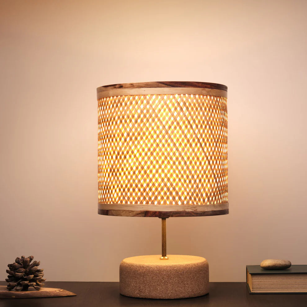 Decorative Drum Table Lamp | Wooden Lamps| Sustainable Lamps image 2