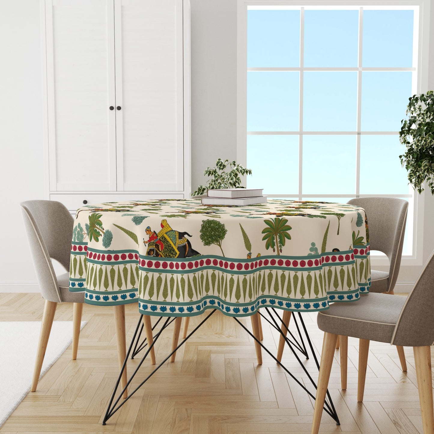 Elephant Block | Premium Quality | Table Cloth/ Table Linen | Kitchen Linen image 1