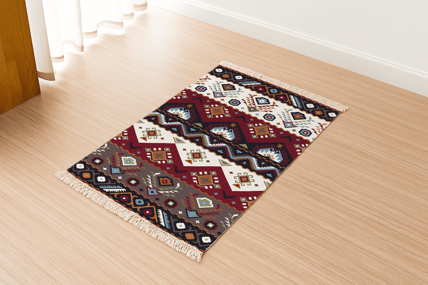 Vintage Dhurrie Carpet Rugs Floor Mat for Living Area and Bedroom 2x3 Feet - Small