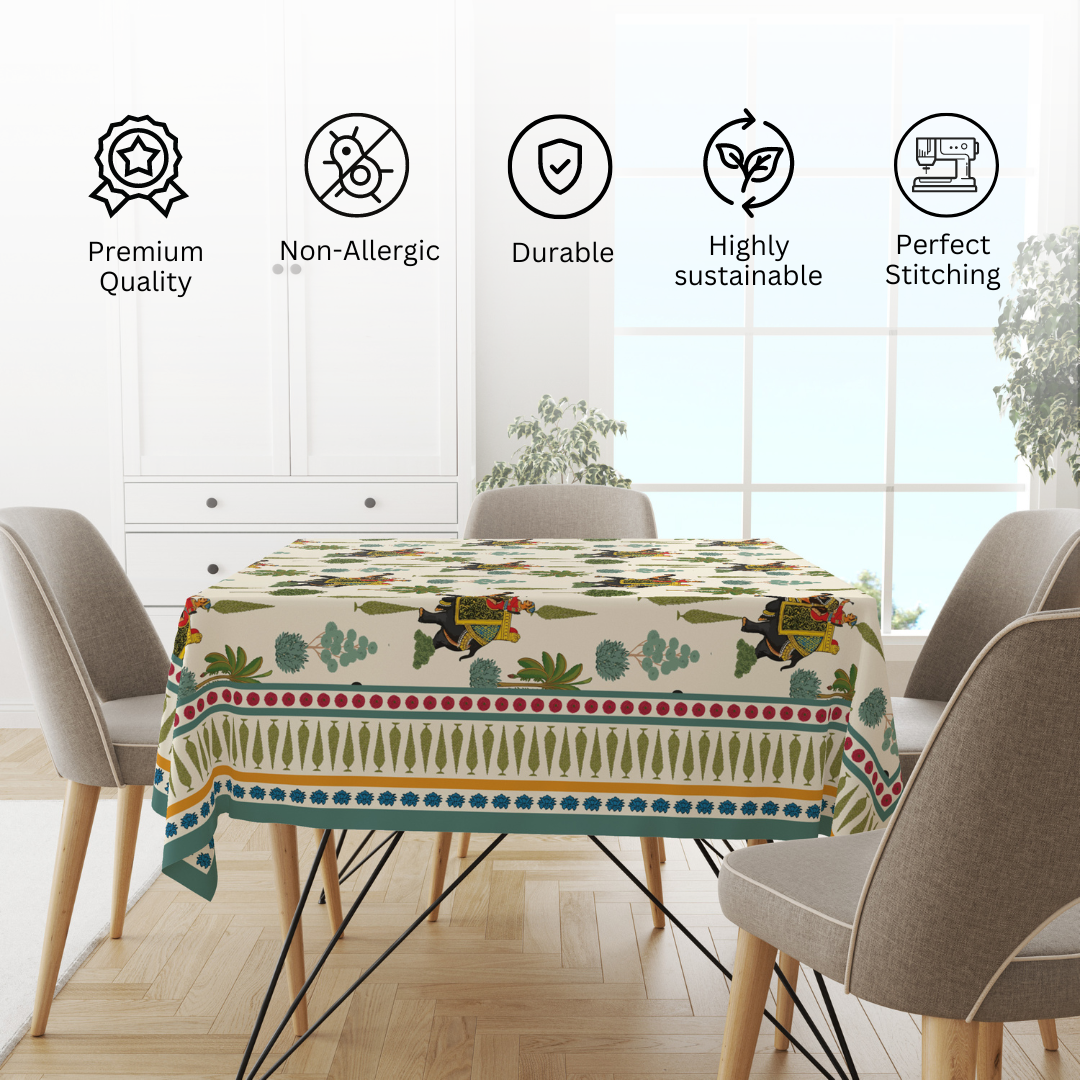 Royal Elephant | Premium Quality | Table Cloth | Dining Table Cloth image 4