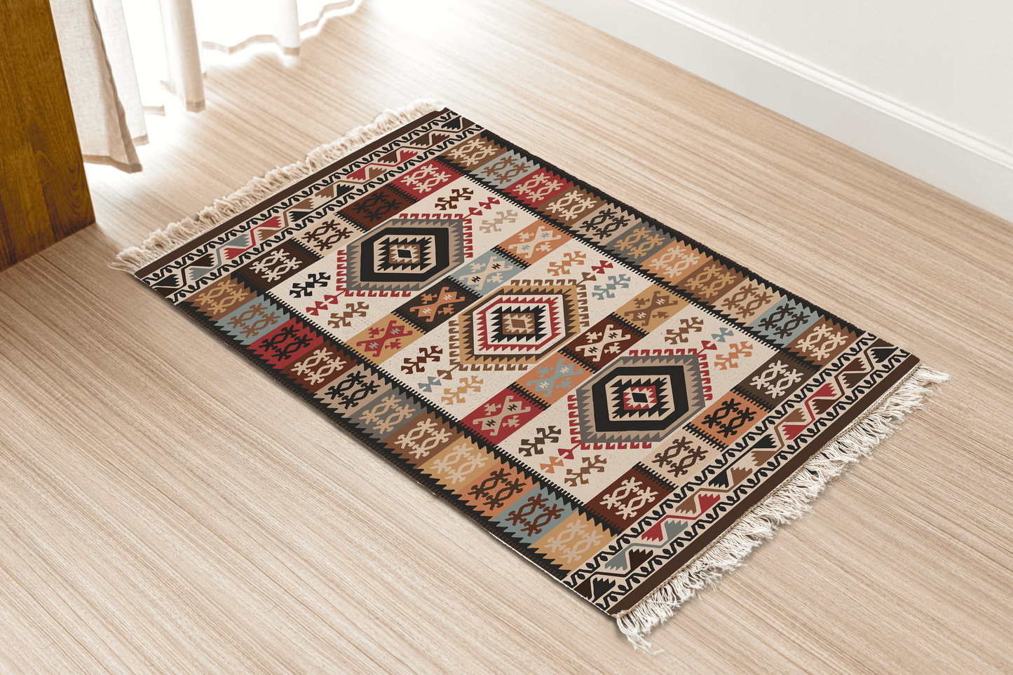 Vinatage Dhurrie Carpet Rugs Floor Mat for Living Area and Bedroom 2x3 Feet - Small