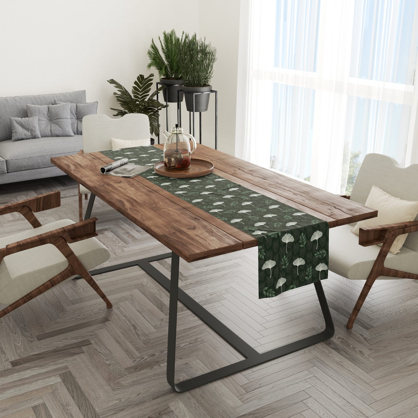 Tropical Green| Table Runner| Premium Quality| Table Linen| Kitchen Linen image 5