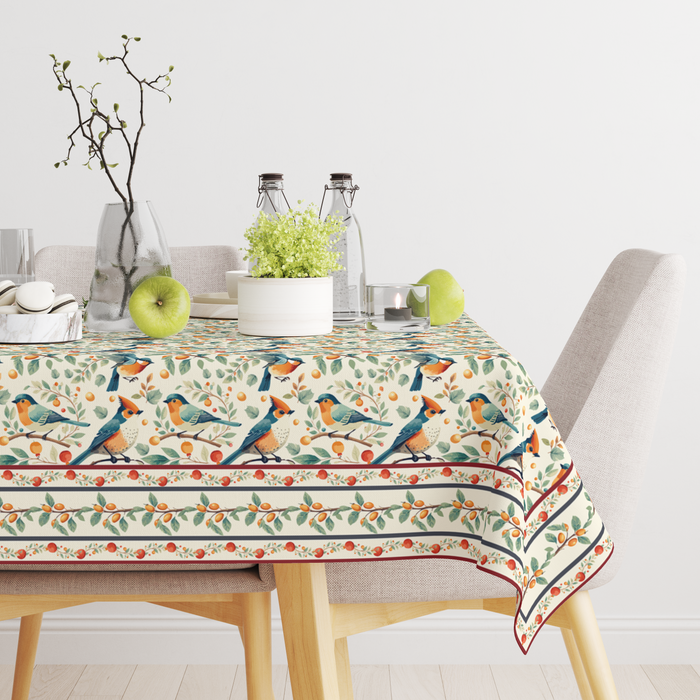 Bird in Nest | Premium Quality | Table Cloth | 6 Seater Dining Table Cloth