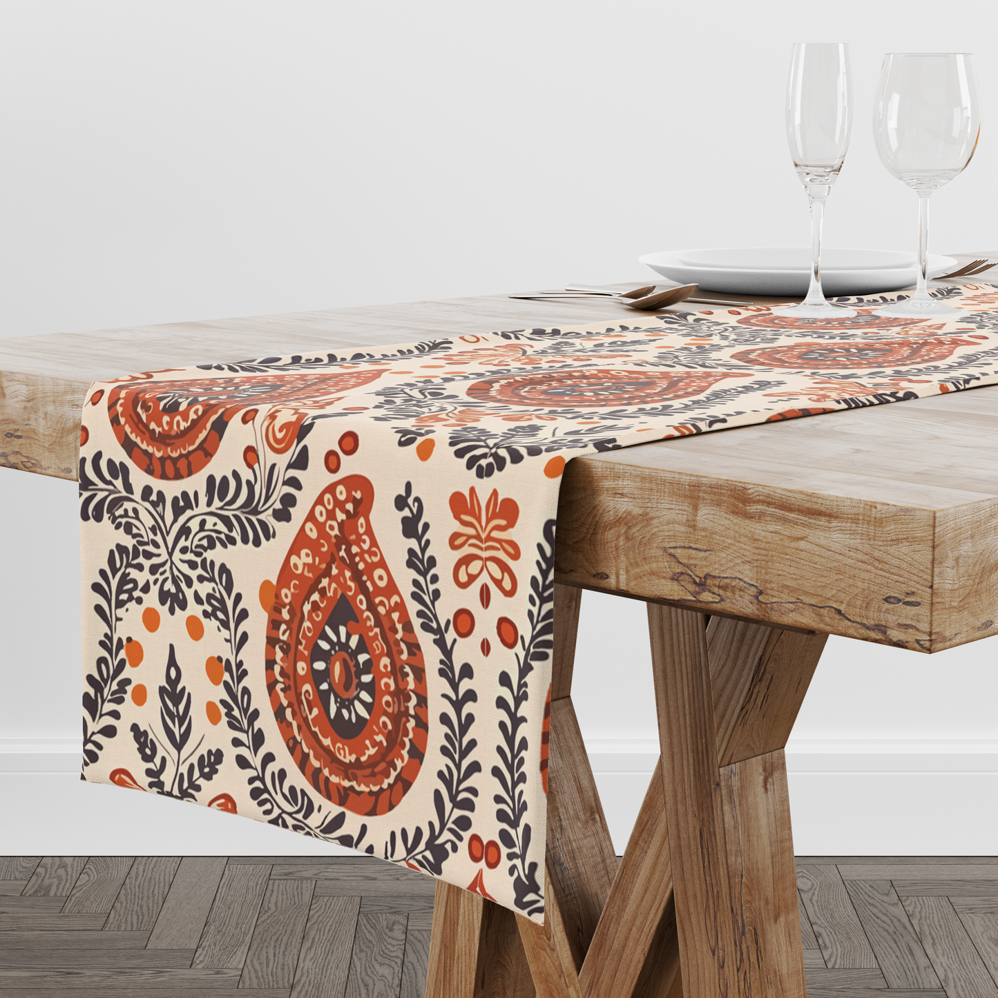 Brown Blocks | Table Linen/ Kitchen Linen| Table Runner| Premium Quality