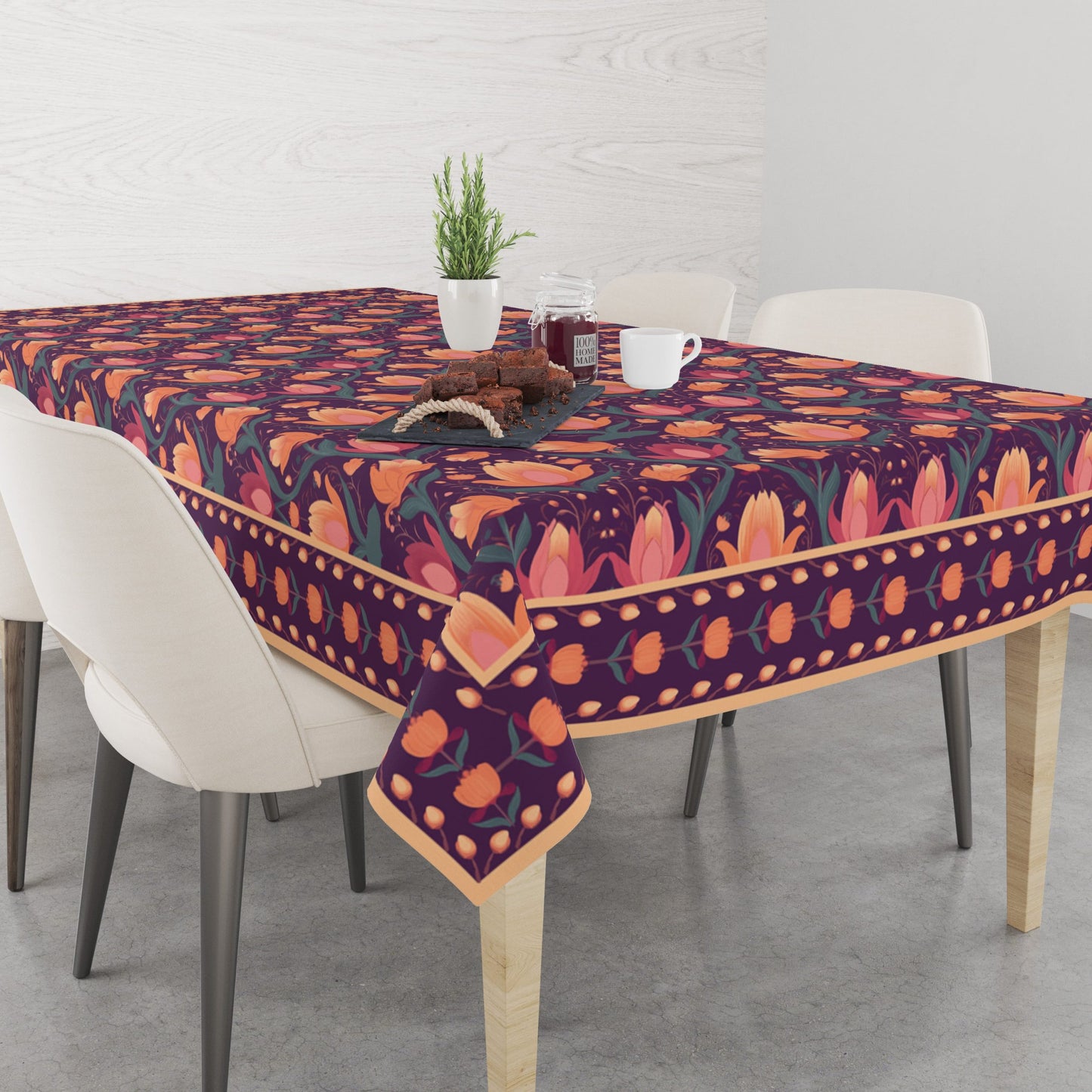Lotus Buds | Premium Quality | Table Cloth | Dining Table Cloth image 3