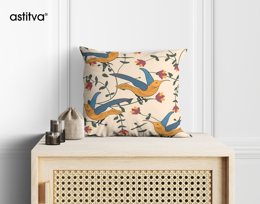 Earthy Song Bird Cushion Cover Set of 2