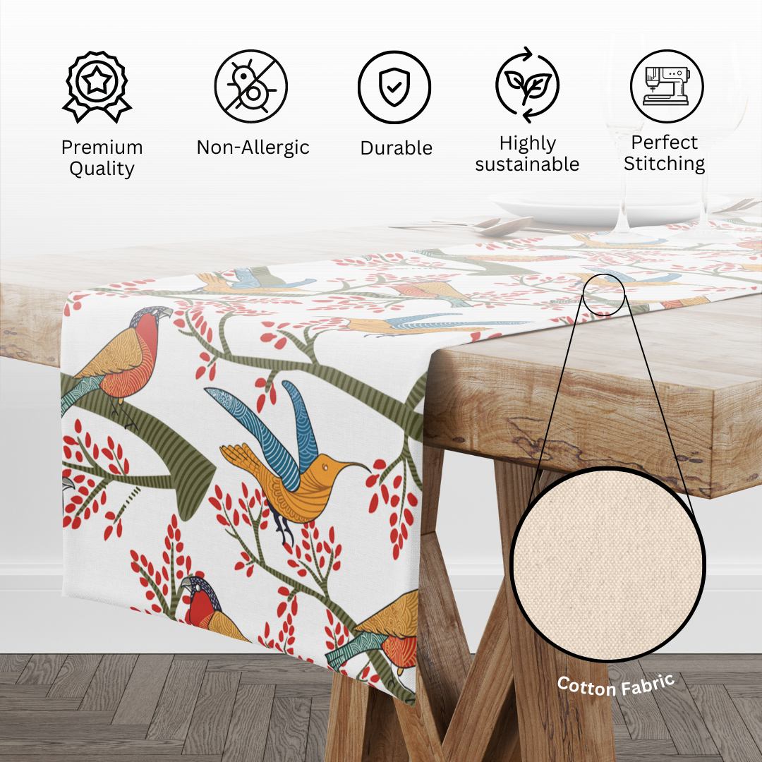 Bird Of Paradise| Table Linen/ Kitchen Linen| Table Runner| Premium Quality image 6