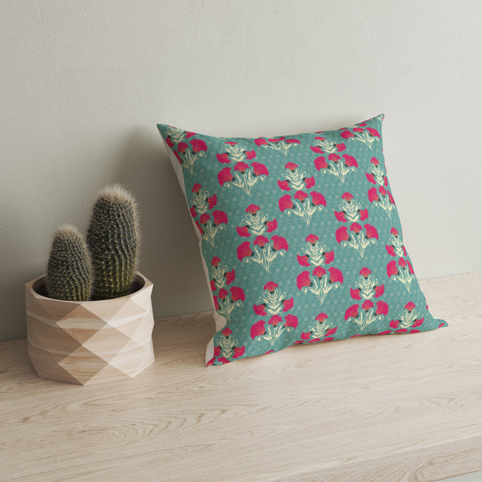 Astitva Heritage Bloom Cushion Cover Set of 5 – 18x18 Inch (Silk Poly Mix)