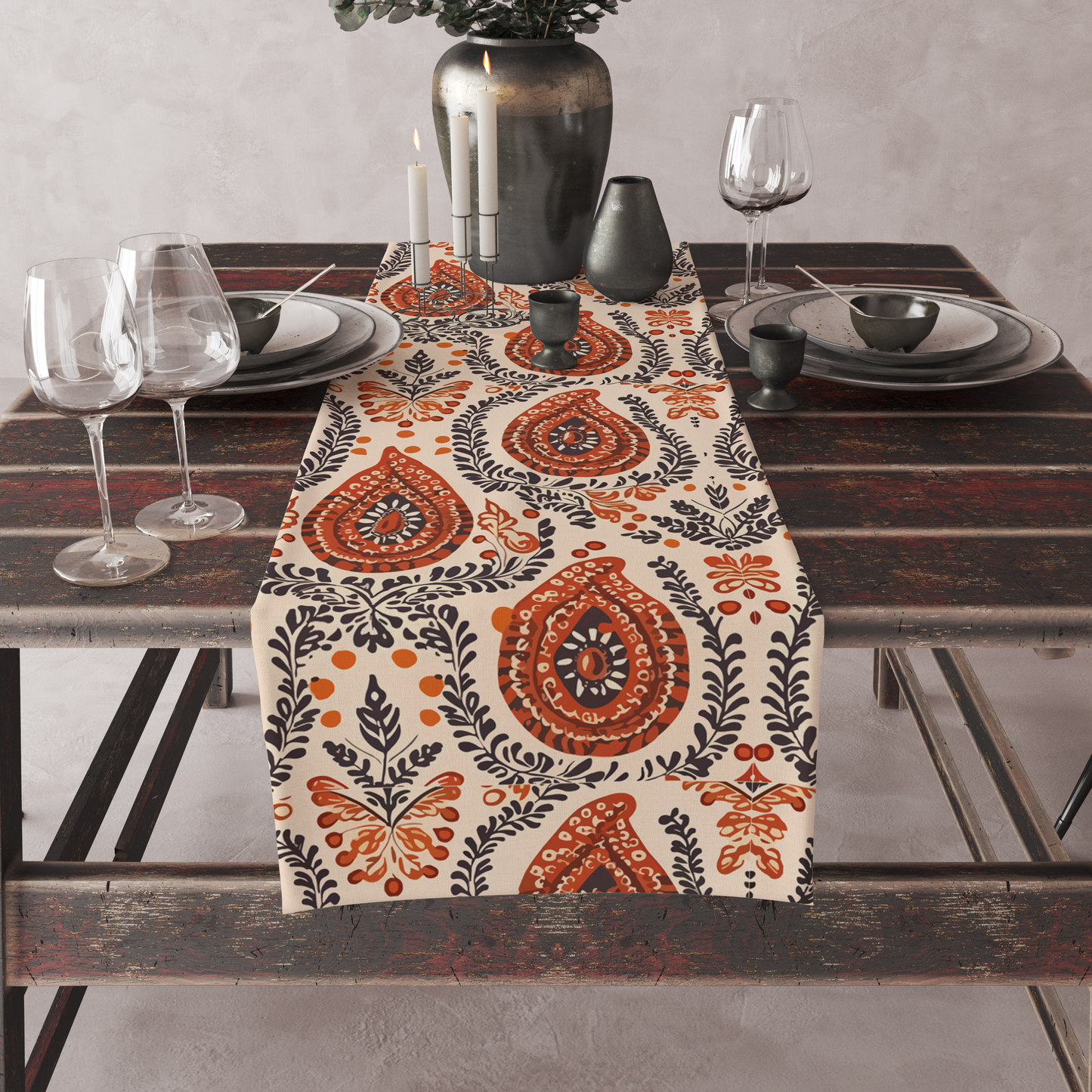 Brown Blocks | Table Linen/ Kitchen Linen| Table Runner| Premium Quality