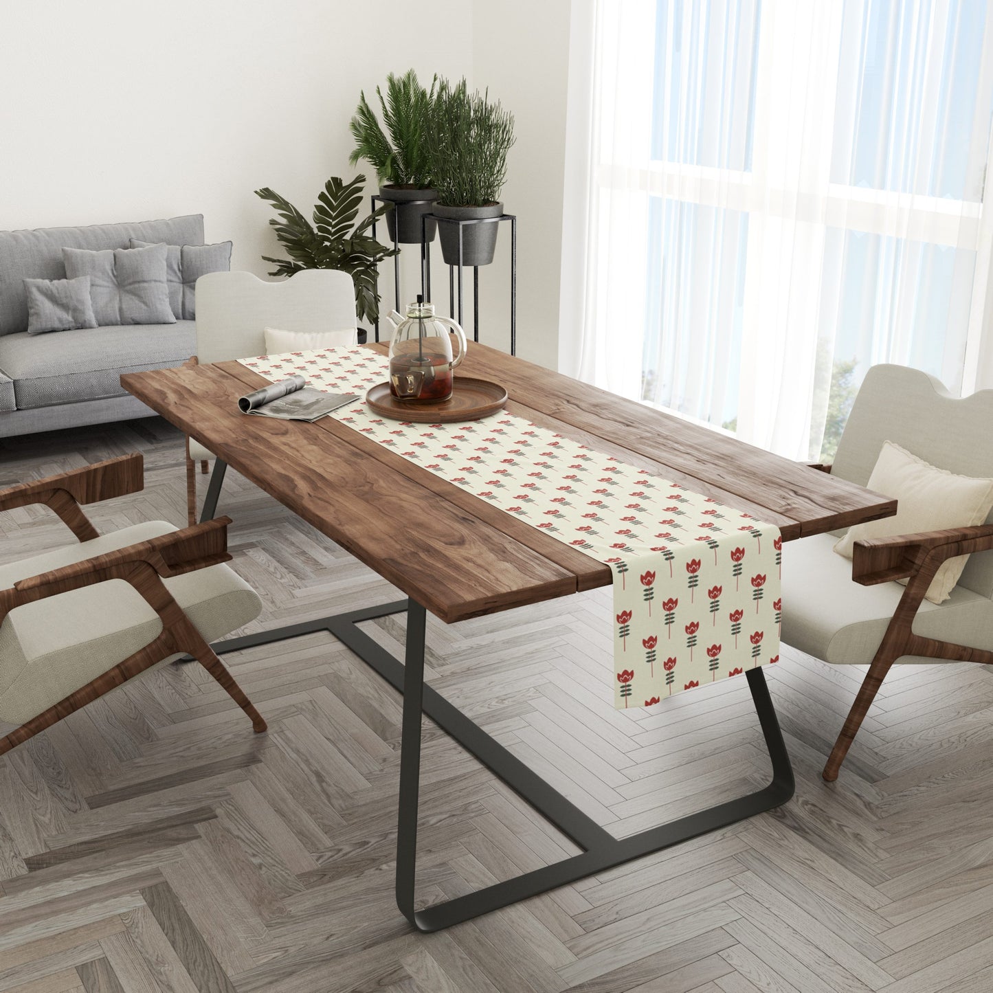 Floral Petal |Table Linen| Table Runner| Kitchen Linen image 5