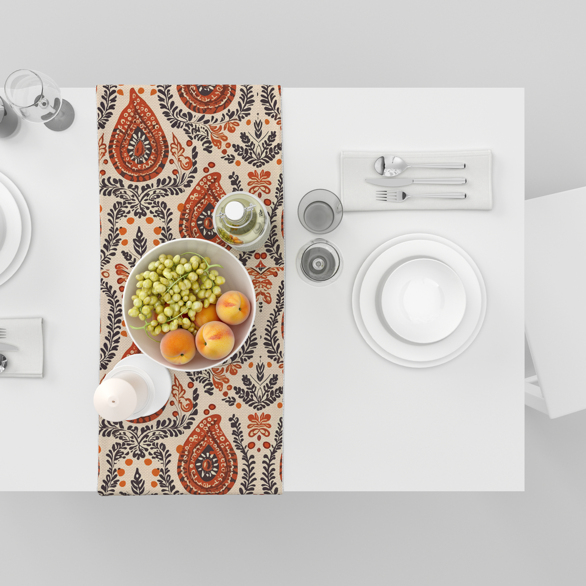 Brown Blocks | Table Linen/ Kitchen Linen| Table Runner| Premium Quality