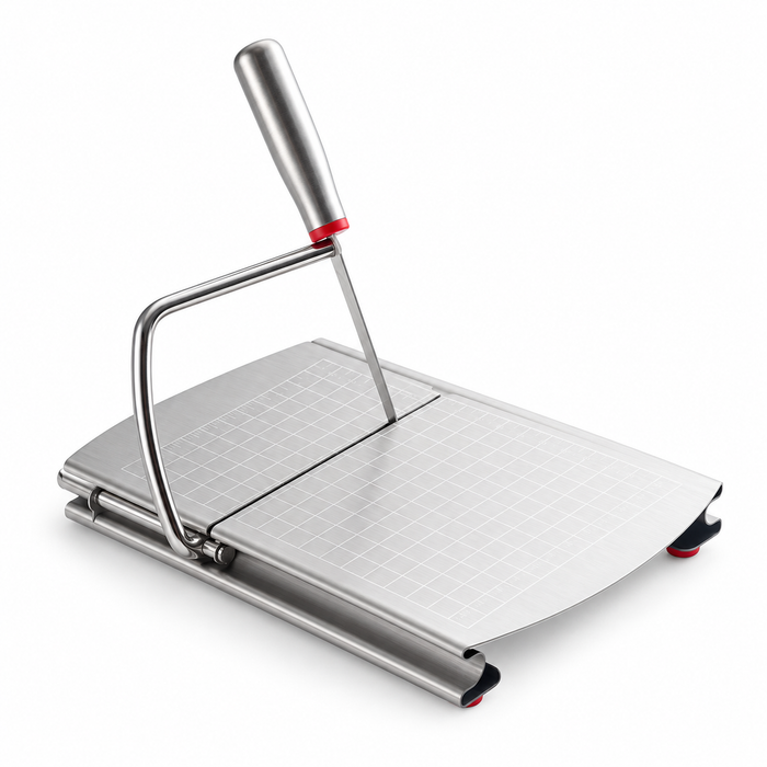 Compact Stainless Steel Kitchen Slicing Board with Cutting Guide