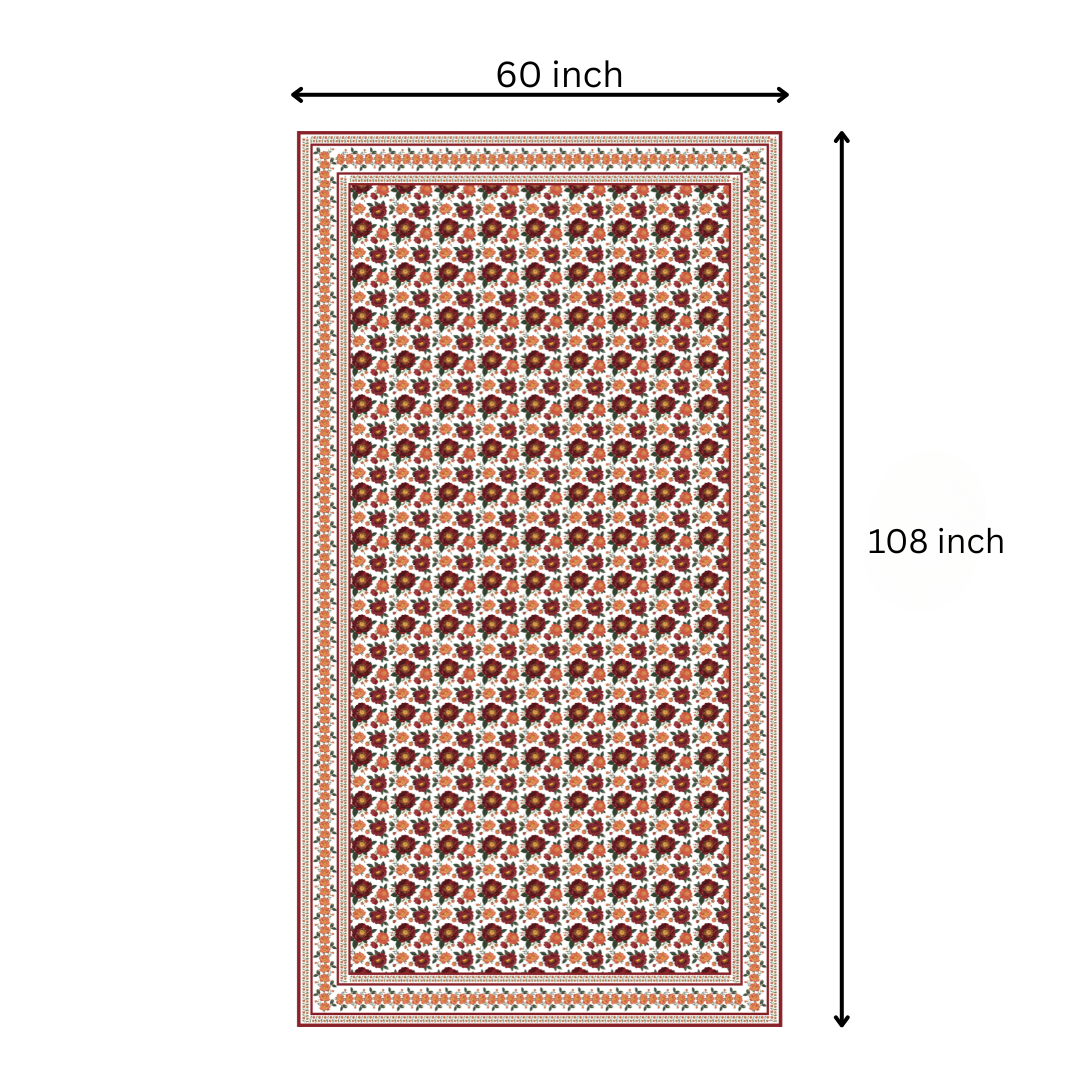 Red Bunch Table Cloth for 8 Seater Dining Table | Digital Print