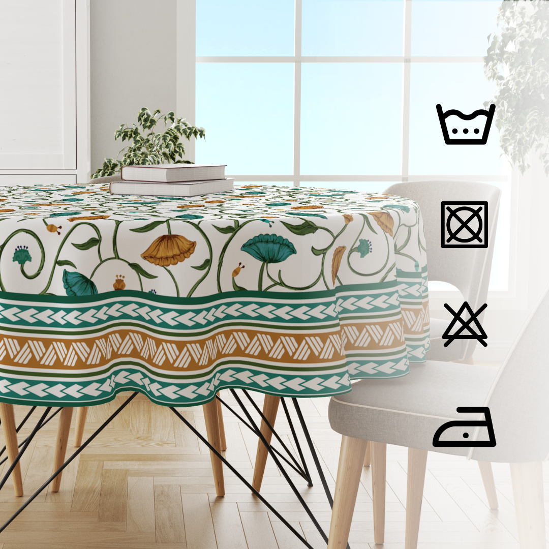 Lotus Green | Premium Quality | Table Cloth/ Table Linen | Kitchen Linen image 4