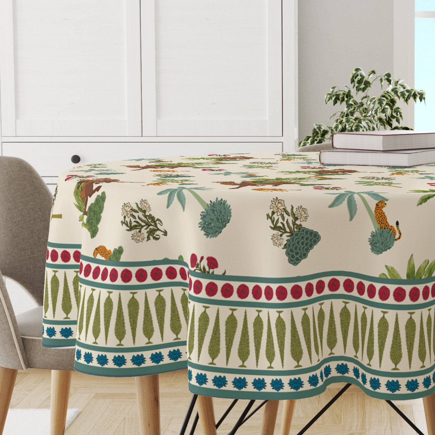 Round Tablecloth for 6 Seater Dining Table