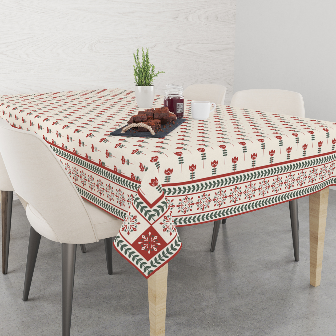 Floral Petal| Premium Quality | Table Cloth | Dining Table Cloth image 3