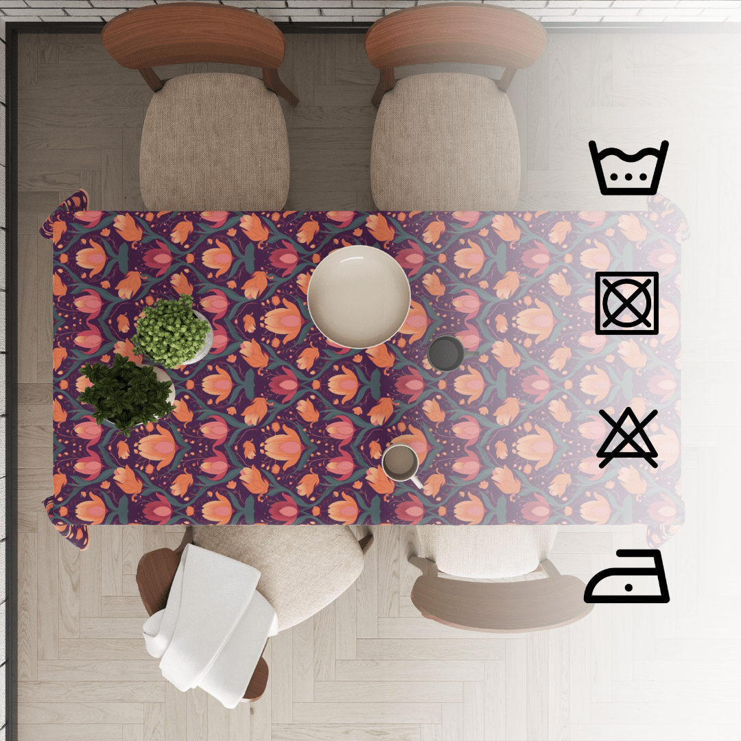 Lotus Buds | Premium Quality | Table Cloth | Dining Table Cloth image 4