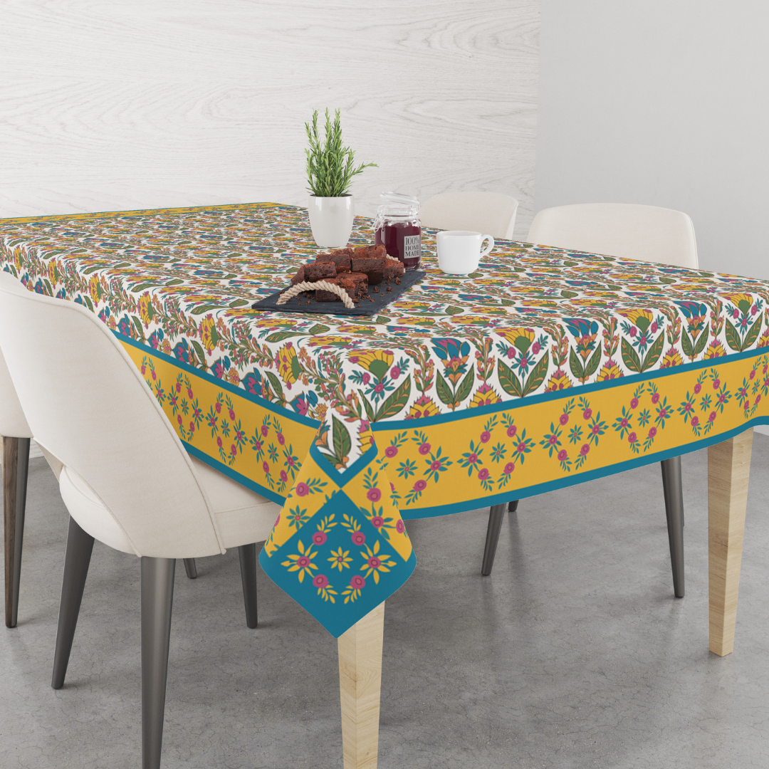 Breezy Yellow | Premium Quality | Table Cloth | Dining Table Cloth image 3