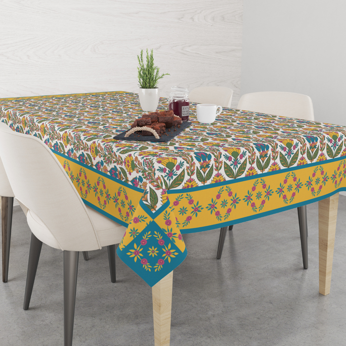 Breezy Yellow | Premium Quality | Table Cloth | Dining Table Cloth image 3