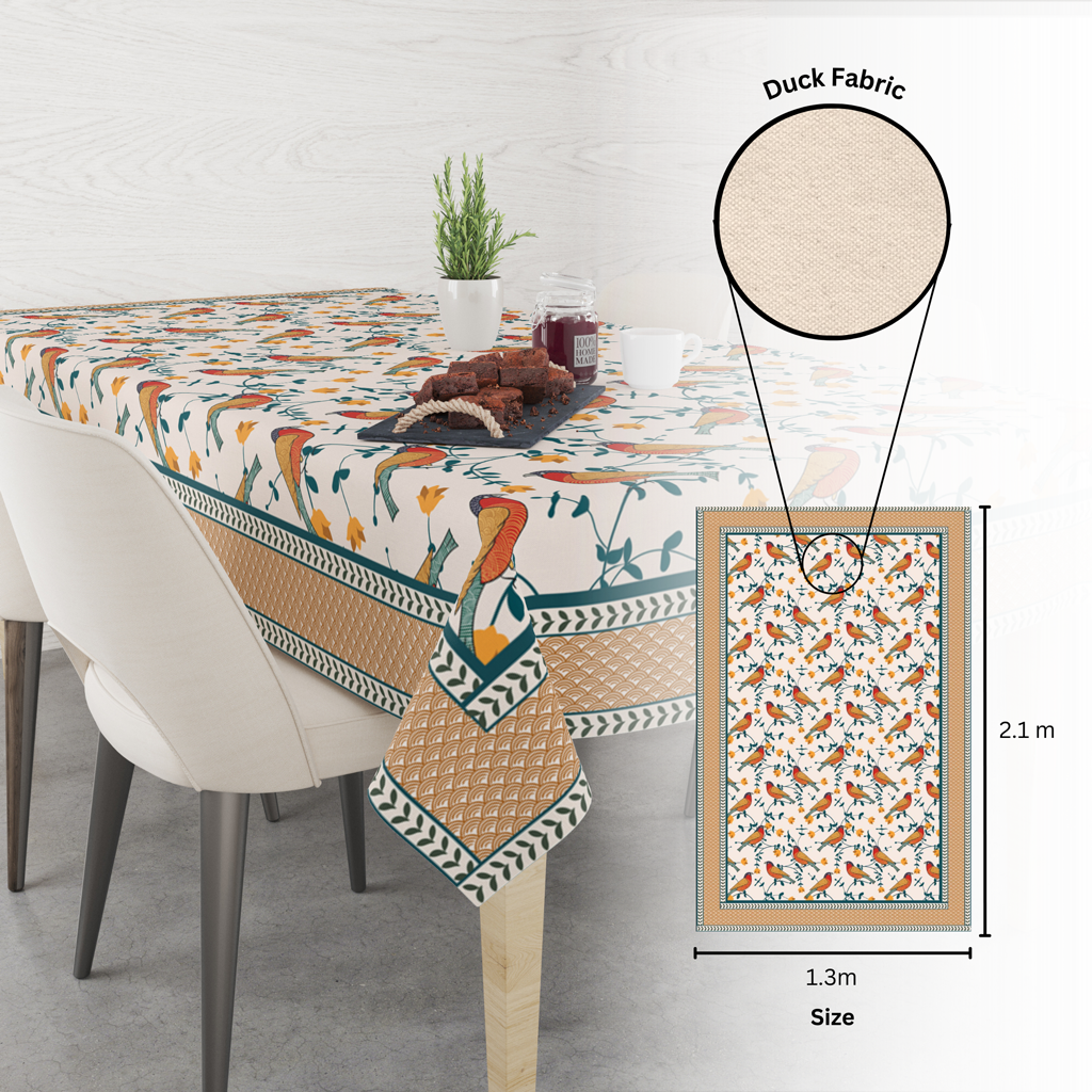 Bird's Land| Premium Quality | Table Cloth | Dining Table Cloth image 6