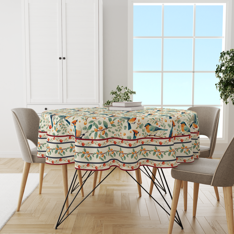 Bird in Nest | Premium Quality | Table Cloth/ Table Linen | Kitchen Linen image 1