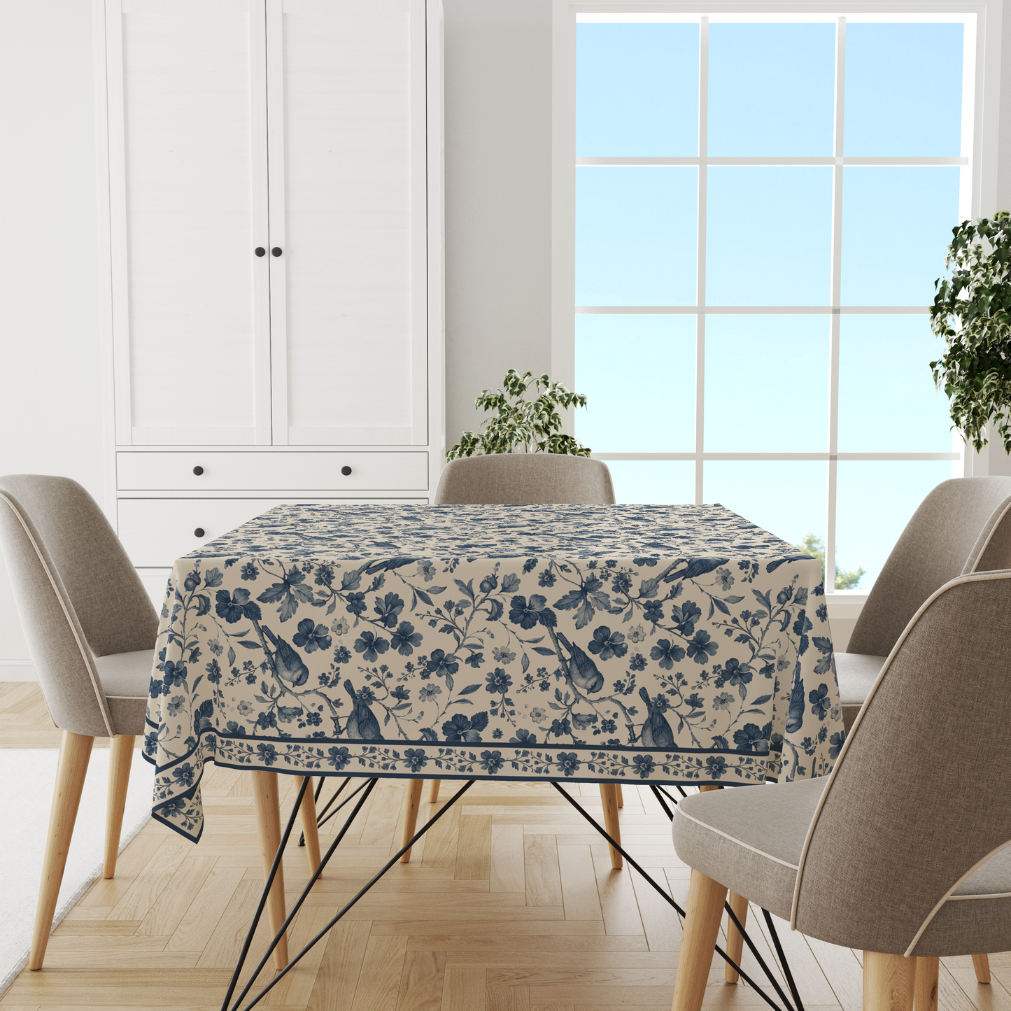 Birds Roots | Premium Quality | Table Cloth | 6 seater Dining Table Cloth