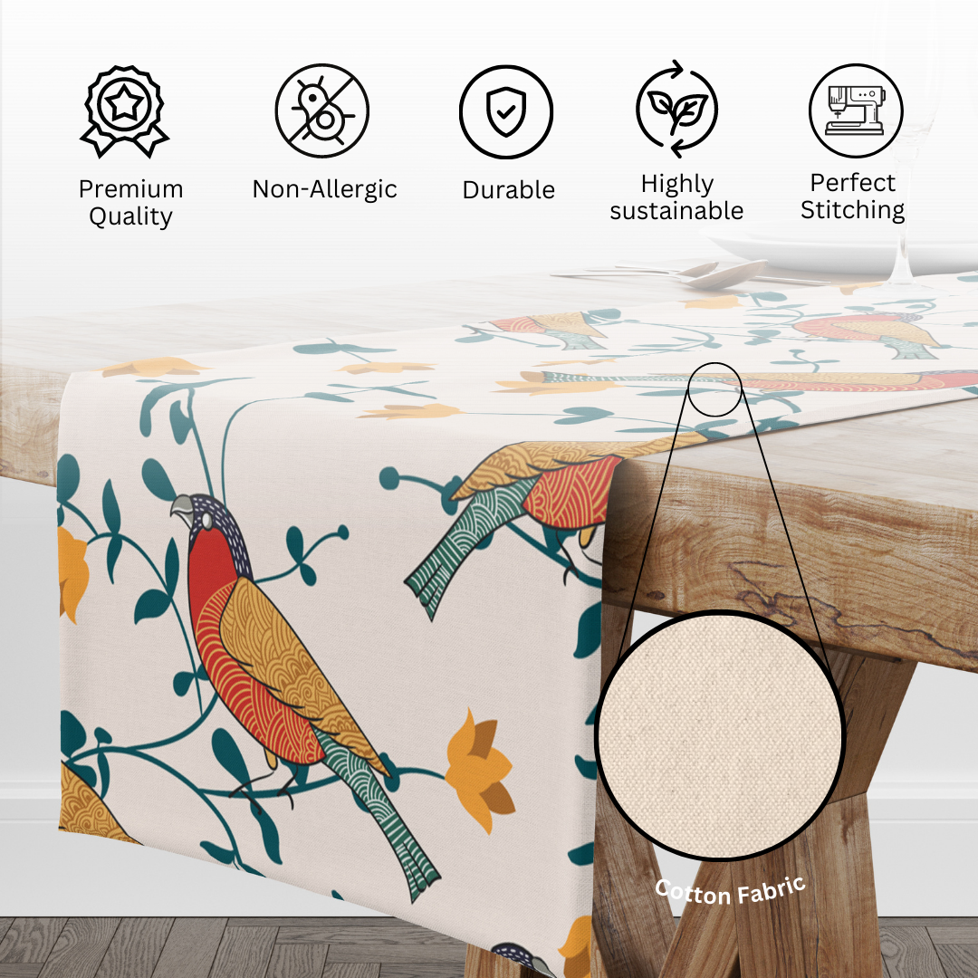 Bird's Land | Premium Quality | Table Cloth/ Table Linen | Kitchen Linen image 6