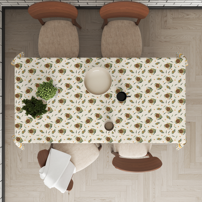 Sunflower | Premium Quality | Table Cloth | 6 Seater Dining Table Cloth