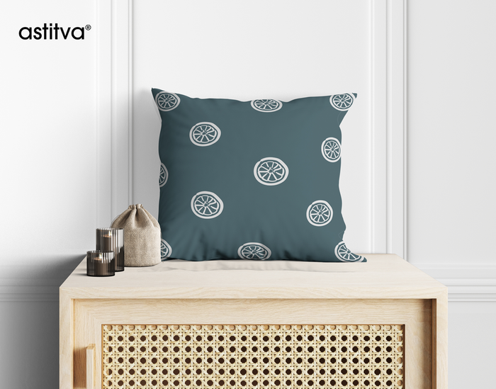 Teal Orbit Print Cushion Cover Set of 2