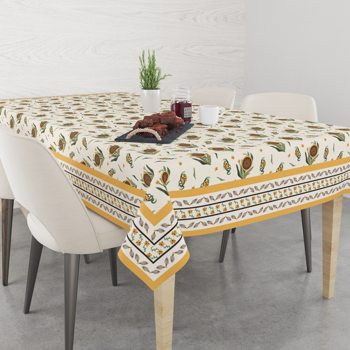Sunflower | Premium Quality | Table Cloth | 6 Seater Dining Table Cloth