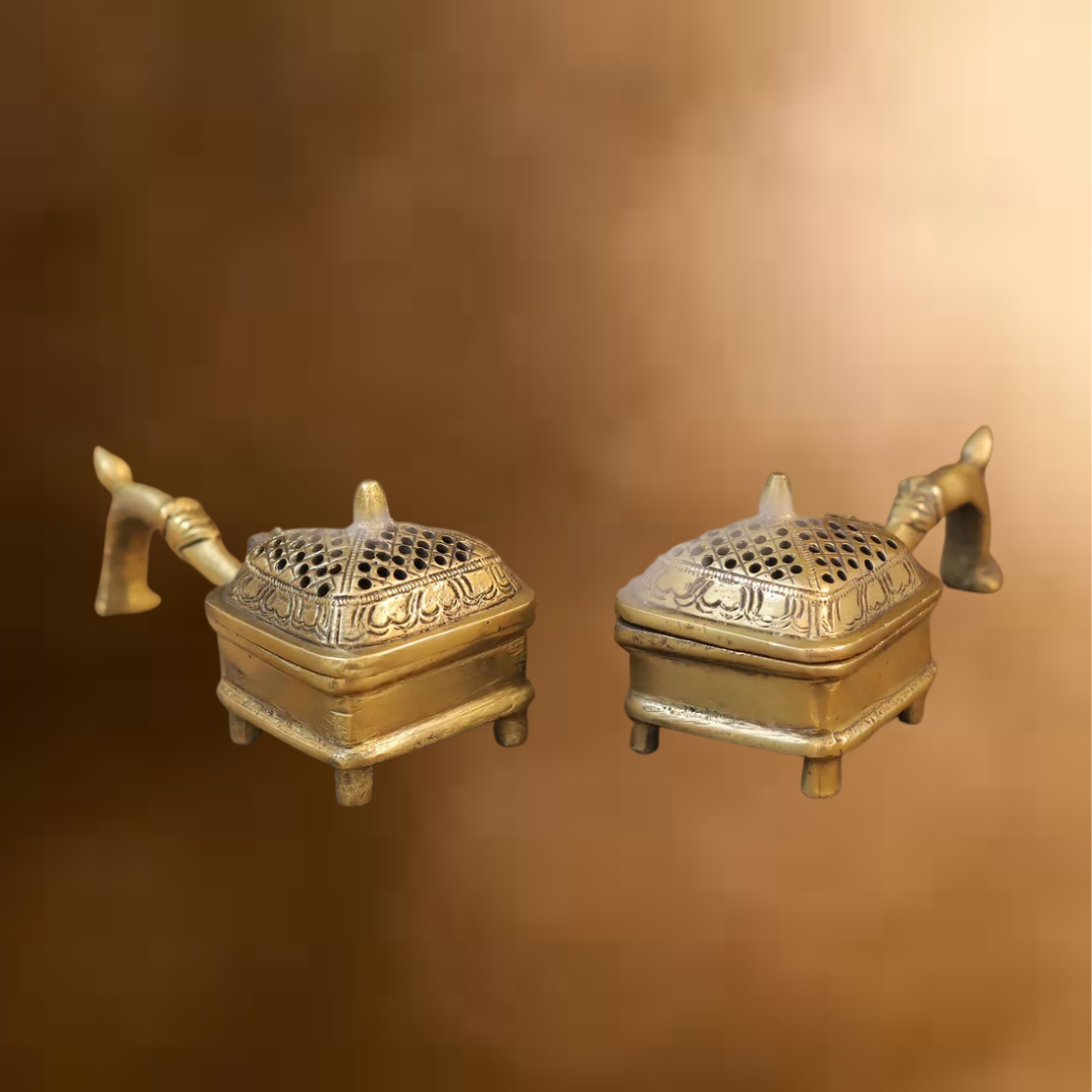 Brass Inscense Burner, Fine Golden Finish 2.5"