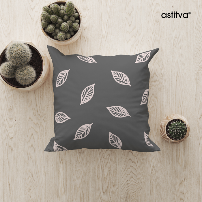 Shaded Leaves Grey Cushion Cover Set of 2
