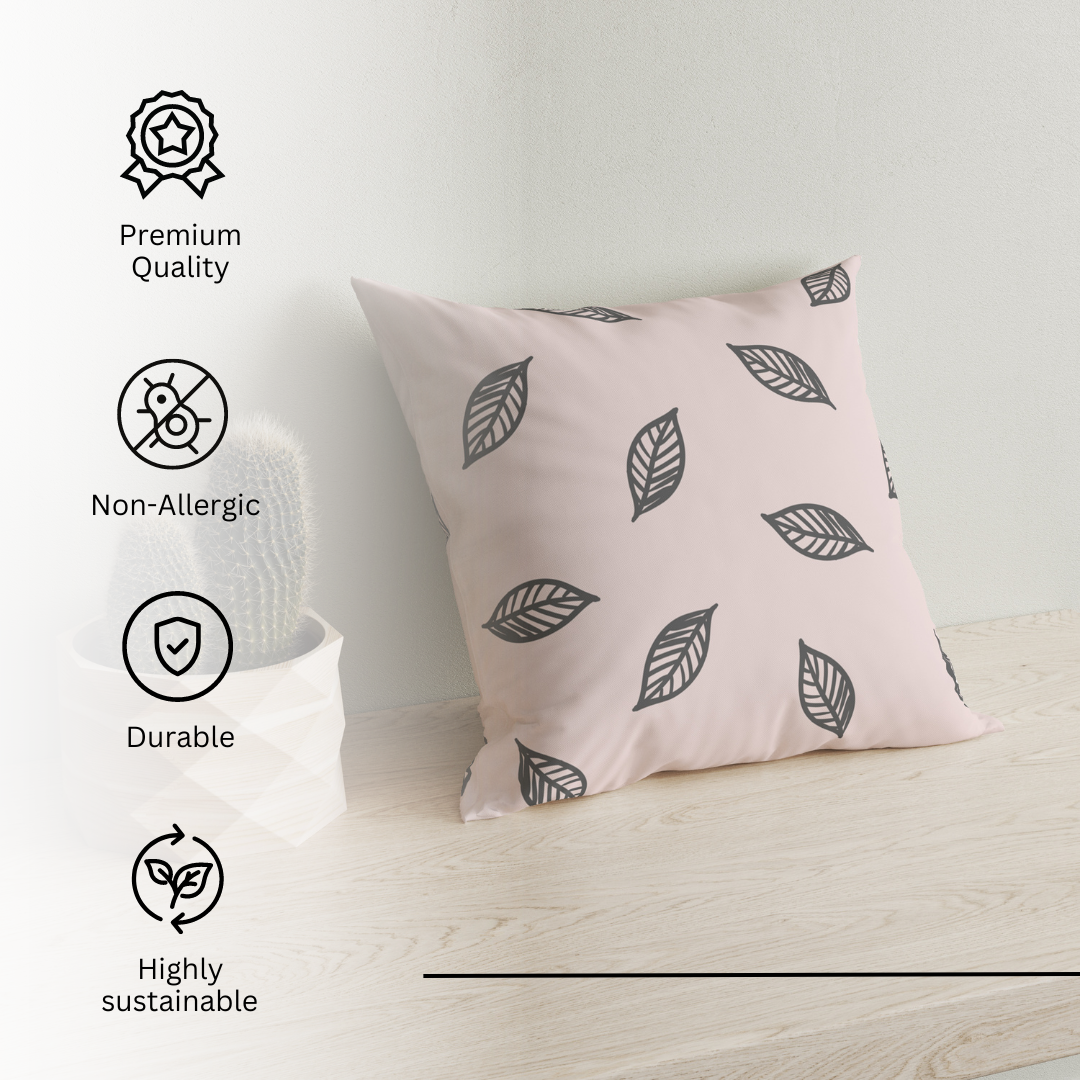 Shaded Leaves Pink Cushion Cover Set of 2