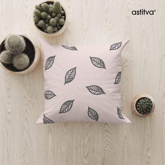 Shaded Leaves Pink Cushion Cover Set of 2