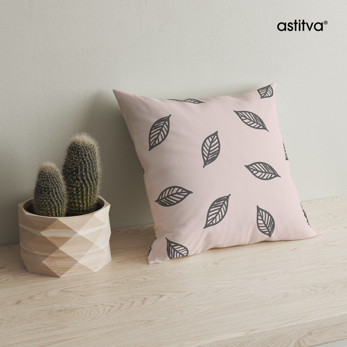 Shaded Leaves Pink Cushion Cover Set of 2