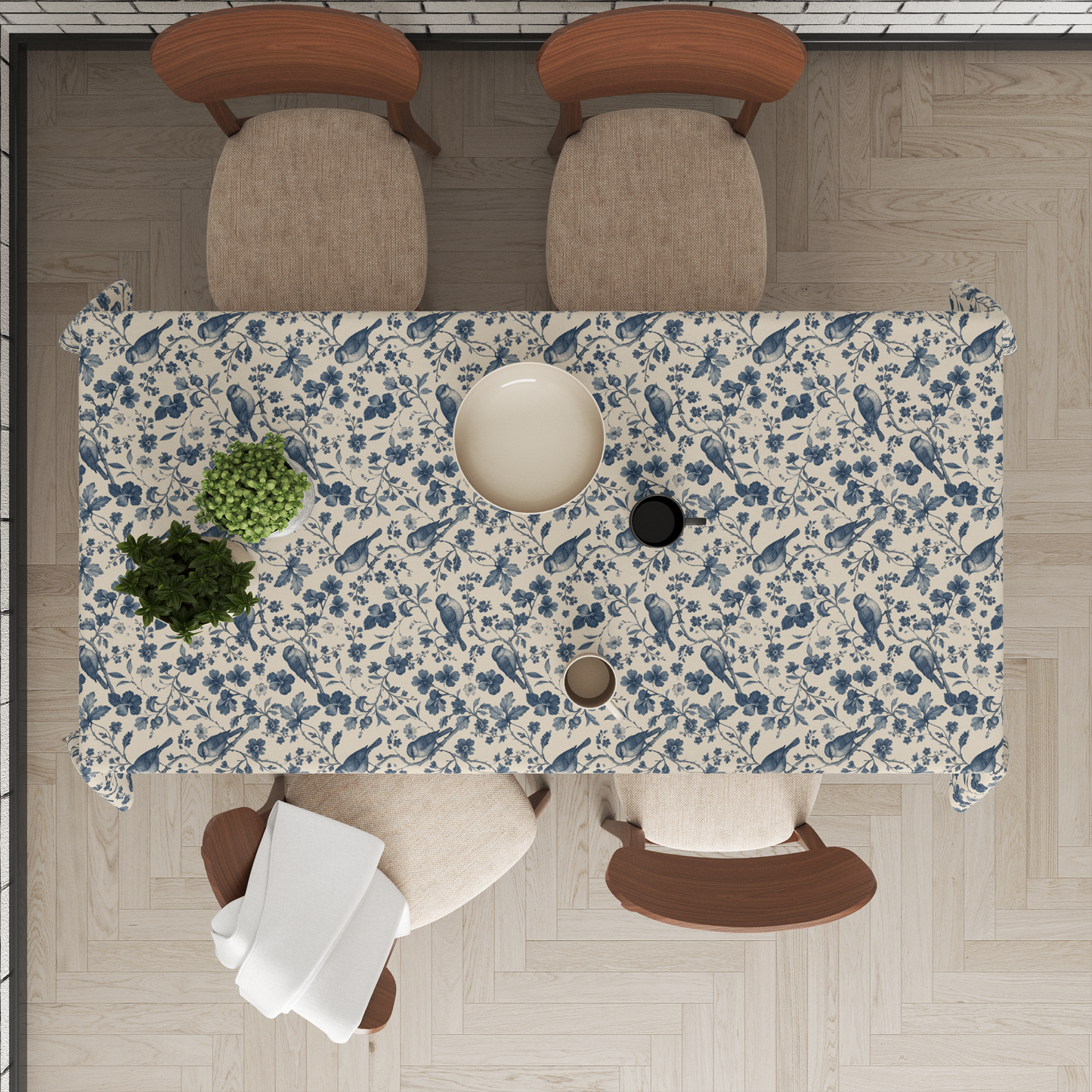 Birds Roots | Premium Quality | Table Cloth | 6 seater Dining Table Cloth