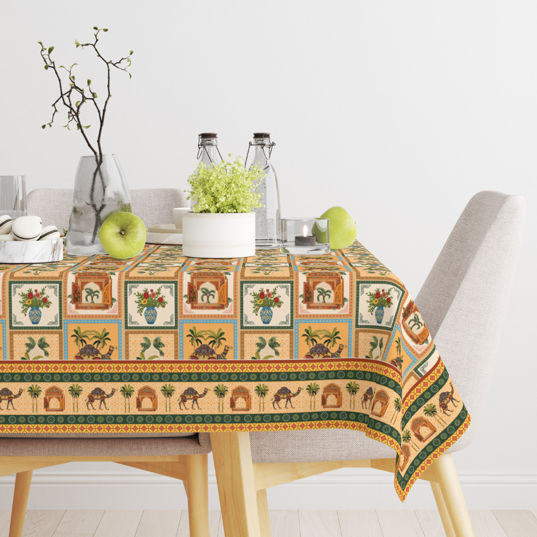 Jaipuri Jharoke| Premium Quality | Table Cloth | Dining Table Cloth image 1