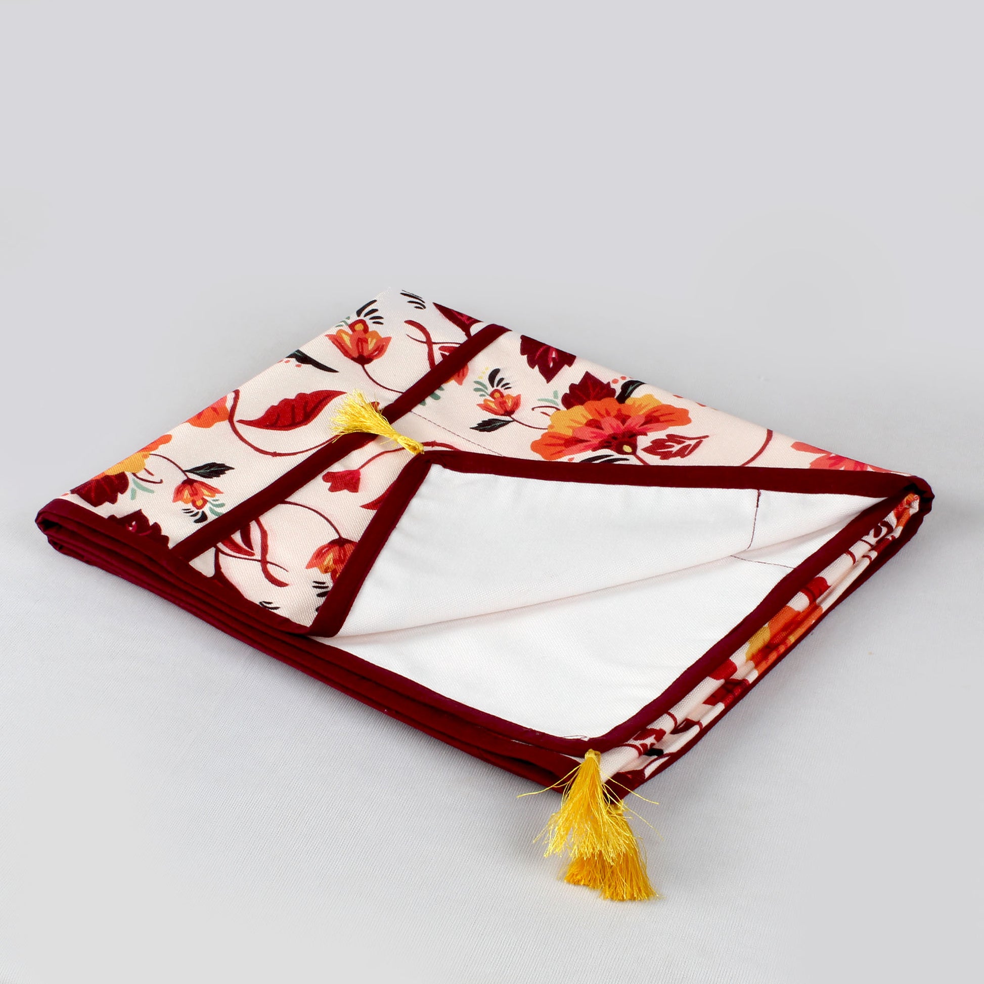 Orange Floral | Premium Quality | Fridge Cover | Fridge Protecter image 2