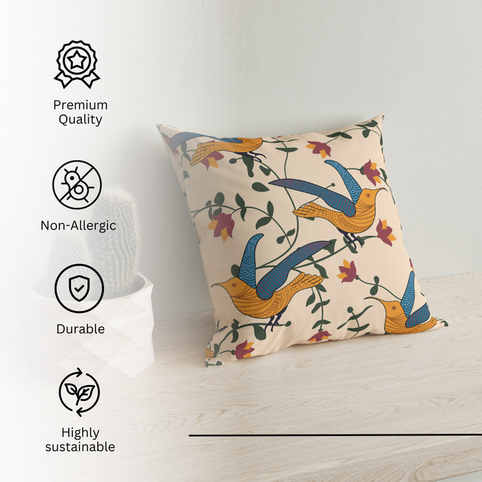 Earthy Song Bird Cushion Cover Set of 2