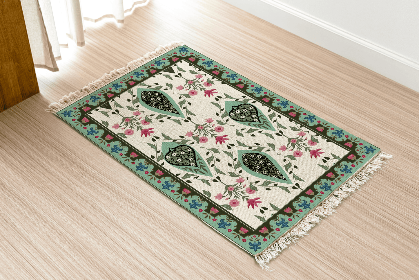 Vibrant Vintage Dhurrie Carpet Rugs Floor Mat for Living Area and Bedroom 2x3 Feet - Small