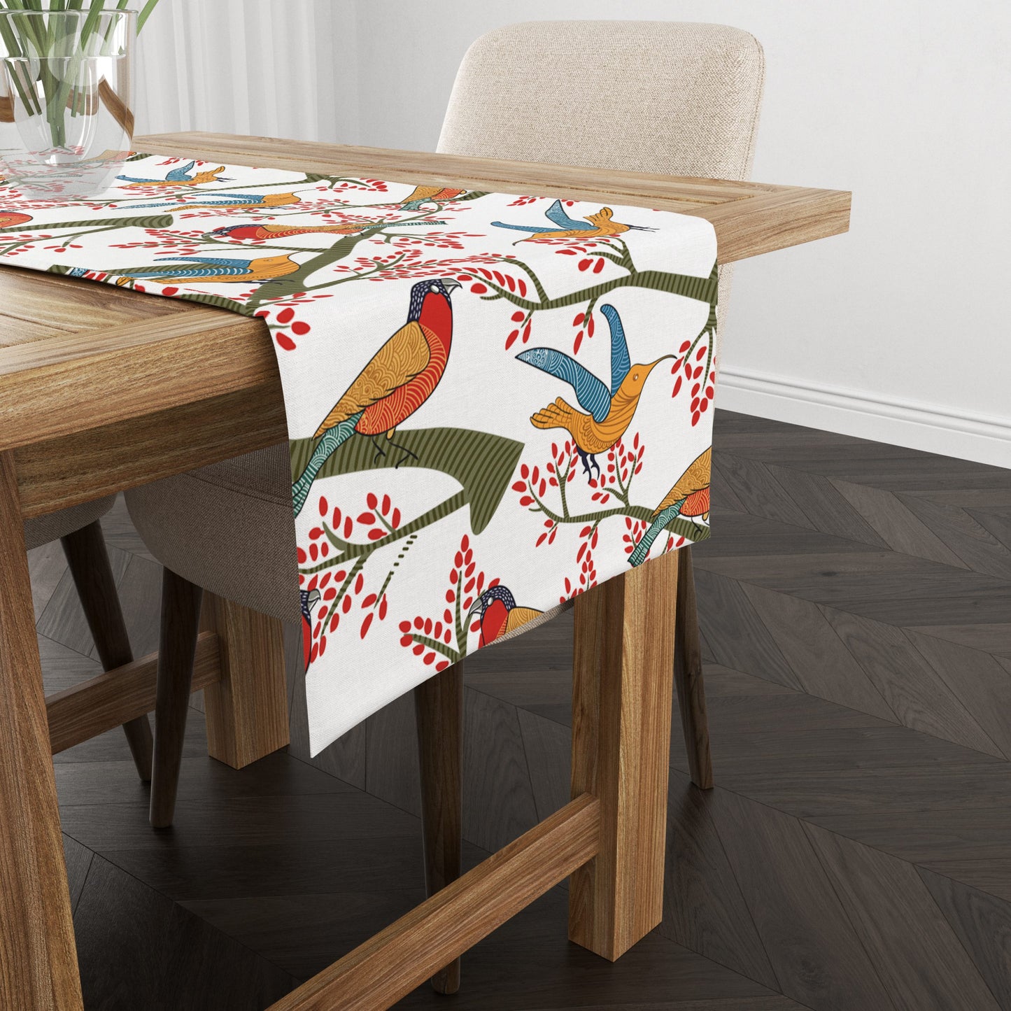 Bird Of Paradise| Table Linen/ Kitchen Linen| Table Runner| Premium Quality image 3