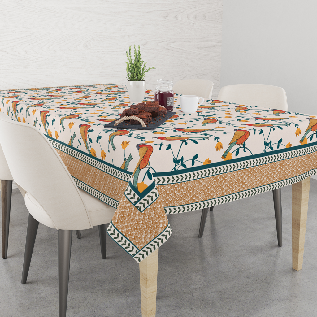 Bird's Land| Premium Quality | Table Cloth | Dining Table Cloth image 2