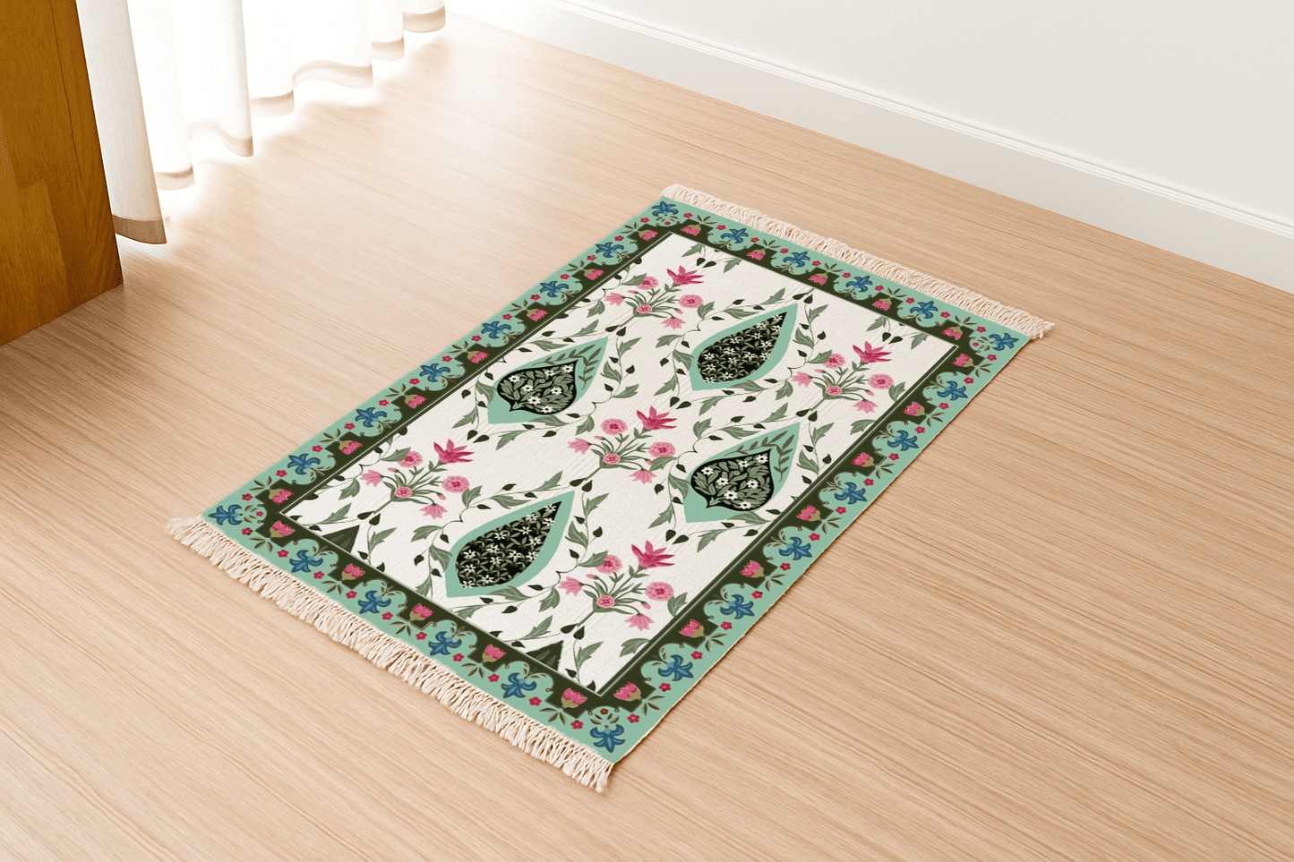 Vibrant Vintage Dhurrie Carpet Rugs Floor Mat for Living Area and Bedroom 2x3 Feet - Small