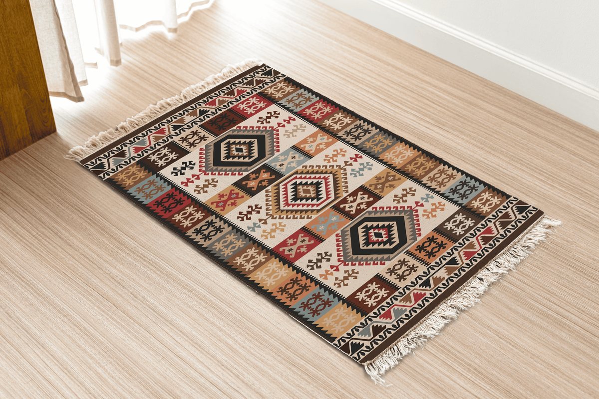 Vinatage Dhurrie Carpet Rugs Floor Mat for Living Area and Bedroom 2x3 Feet - Small